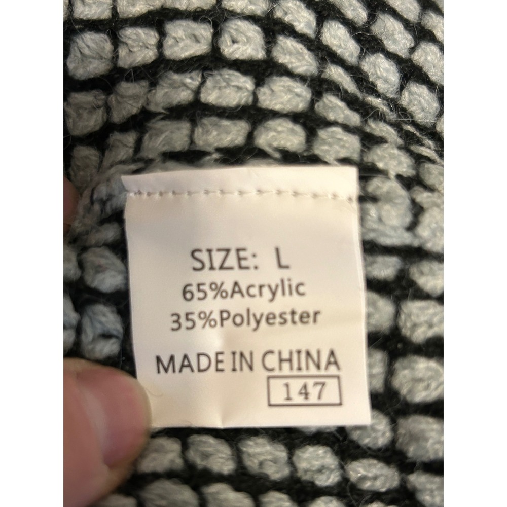 Womens Light Blue/Navy Waffle Knit Longline Cardigan Sweater Size Large - Picture 5 of 5